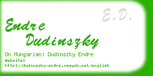 endre dudinszky business card